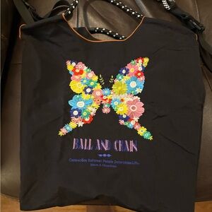Ball and Chain:Floral Butterfly Tote Bag:size small